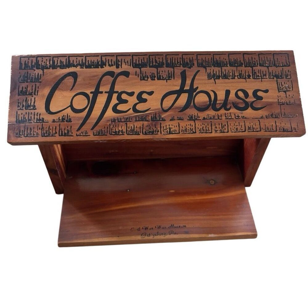 Civil War & Wax Museum Gettysburg Vintage Wooden Hanging Coffee House